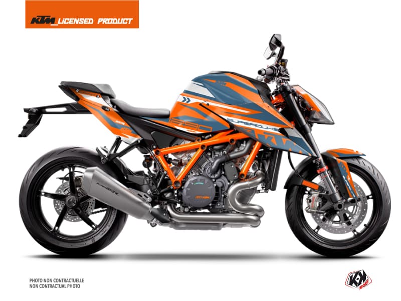 kit graphique moto ktm super duke 1290 r arkade orange-bleu | KTM DUKE | Kutvek