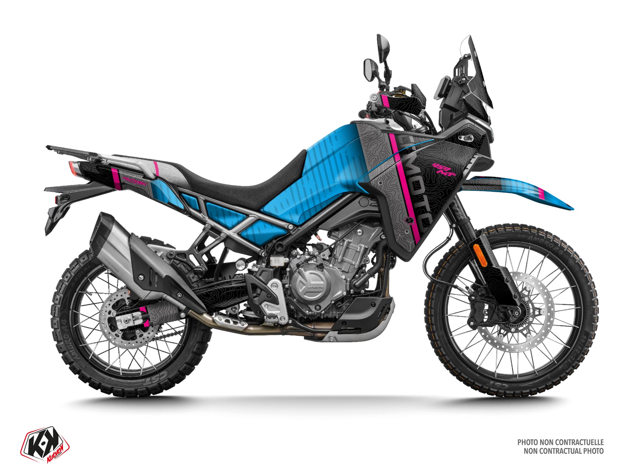 kit graphique moto cf moto mt 450 azimuth bleu