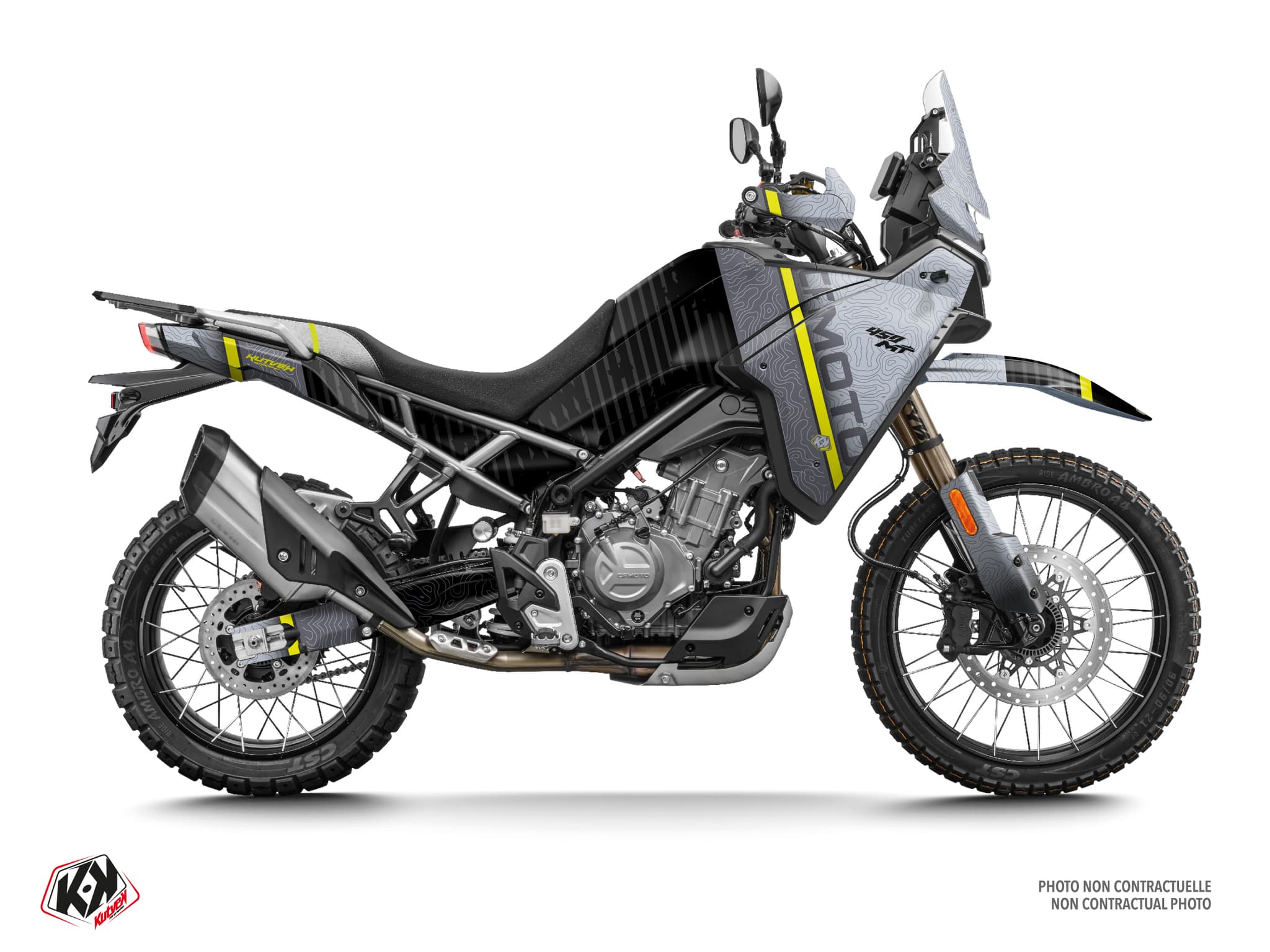 Kit Graphique moto cf moto mt 450 azimuth gris