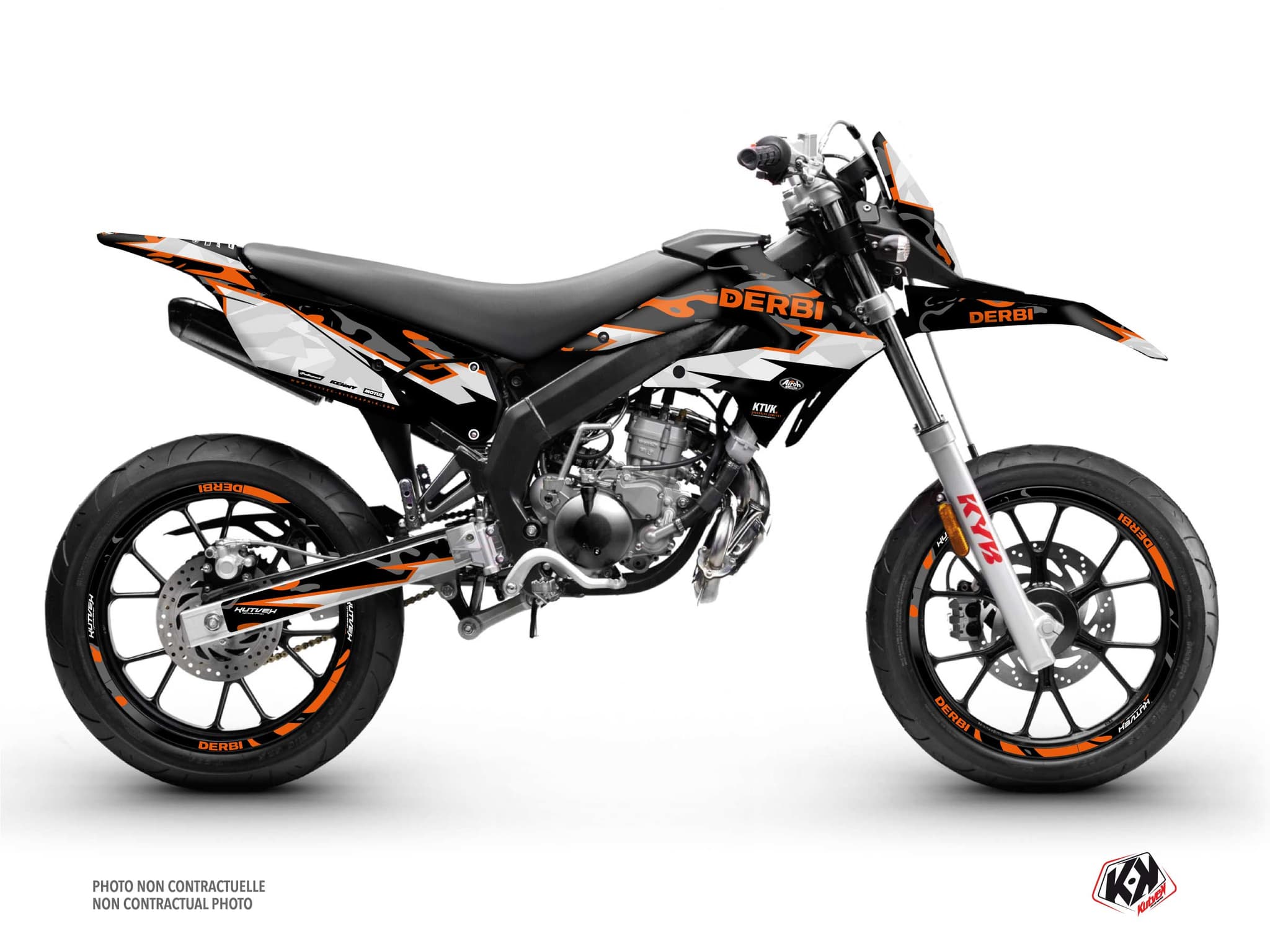 kit graphique 50cc derbi senda racing barbarian orange | SENDA | Kutvek