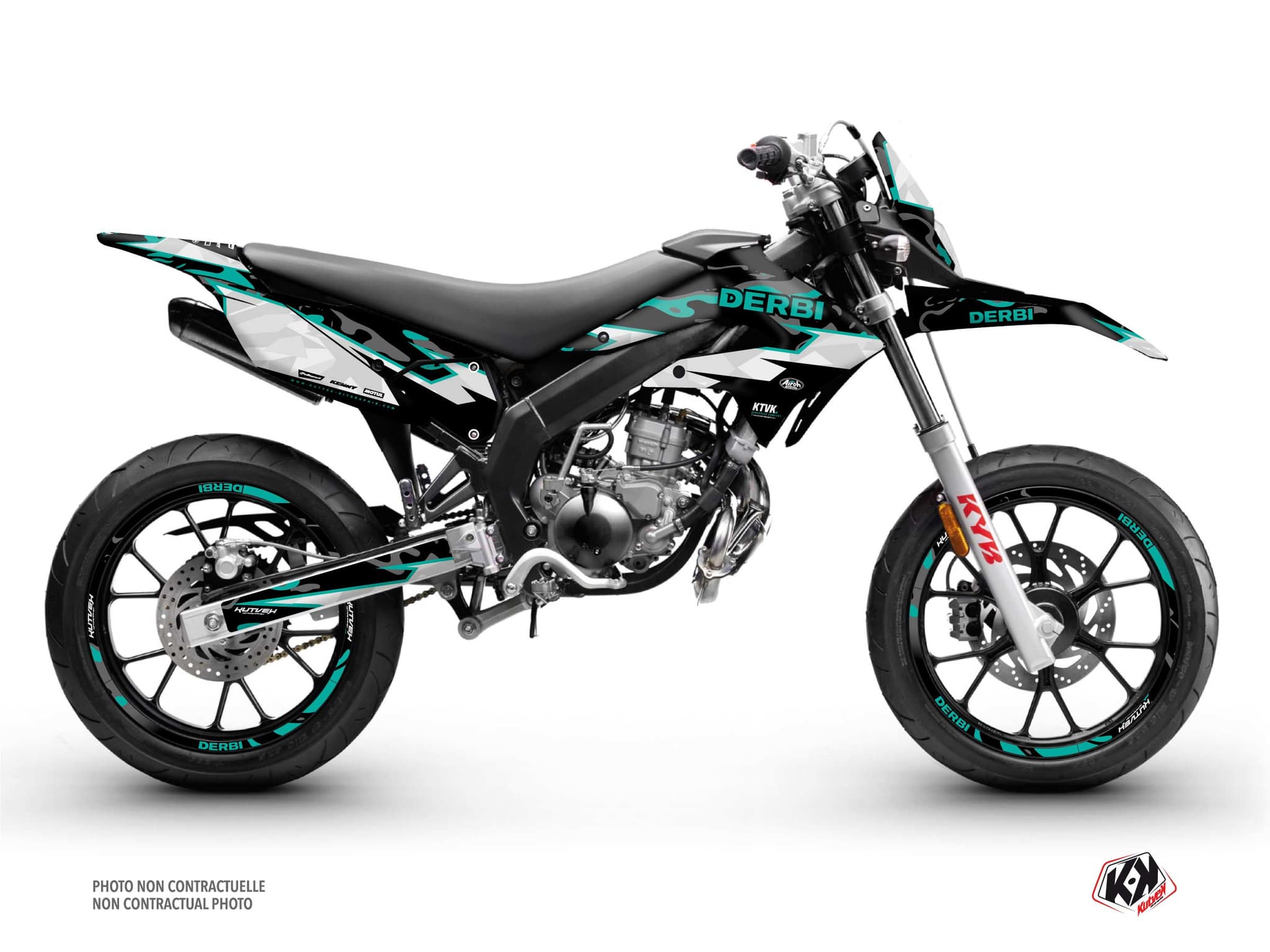 Derbi Senda Racing 50cc Barbarian Turquoise Graphic Kit
