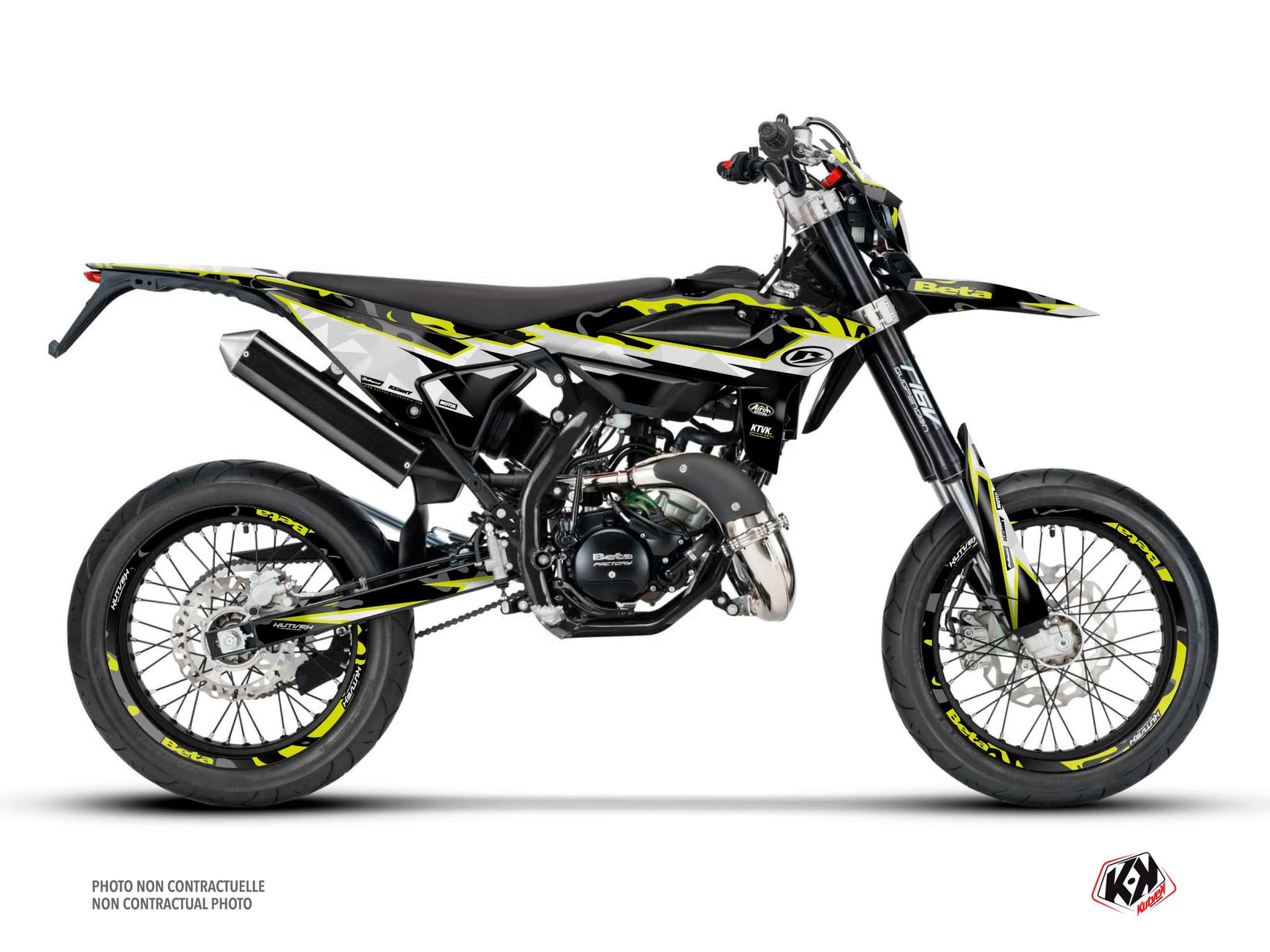 kit graphique 50cc beta rr 50 motard barbarian jaune-neon | Beta | Kutvek