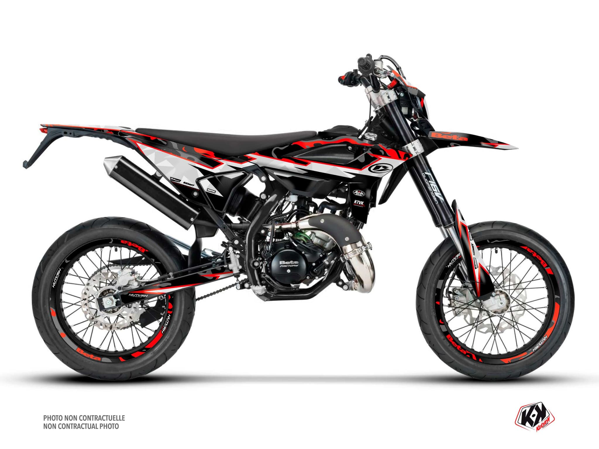 kit graphique 50cc beta rr 50 motard barbarian rouge | Beta | Kutvek