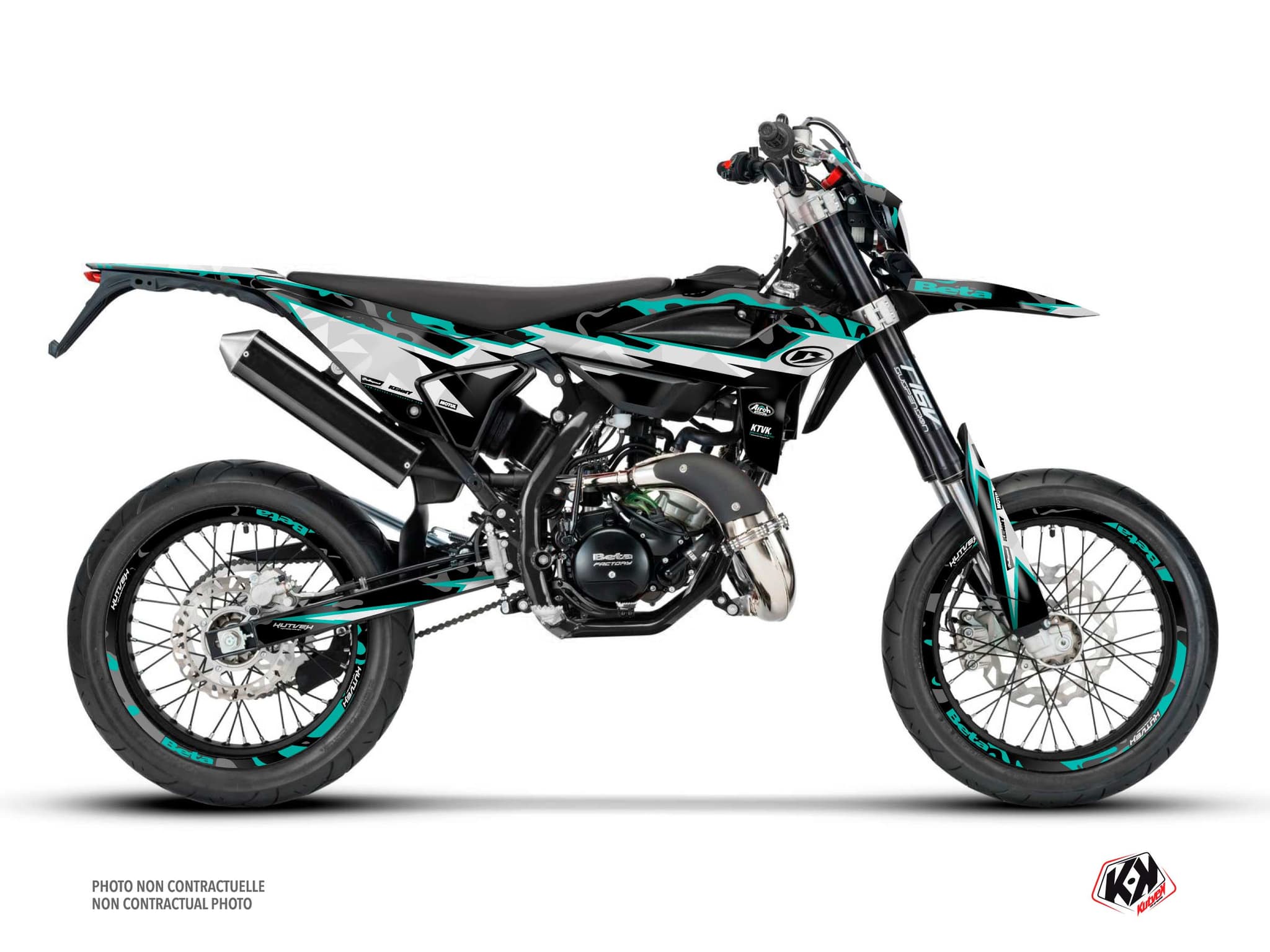 kit graphique 50cc beta rr 50 motard barbarian turquoise