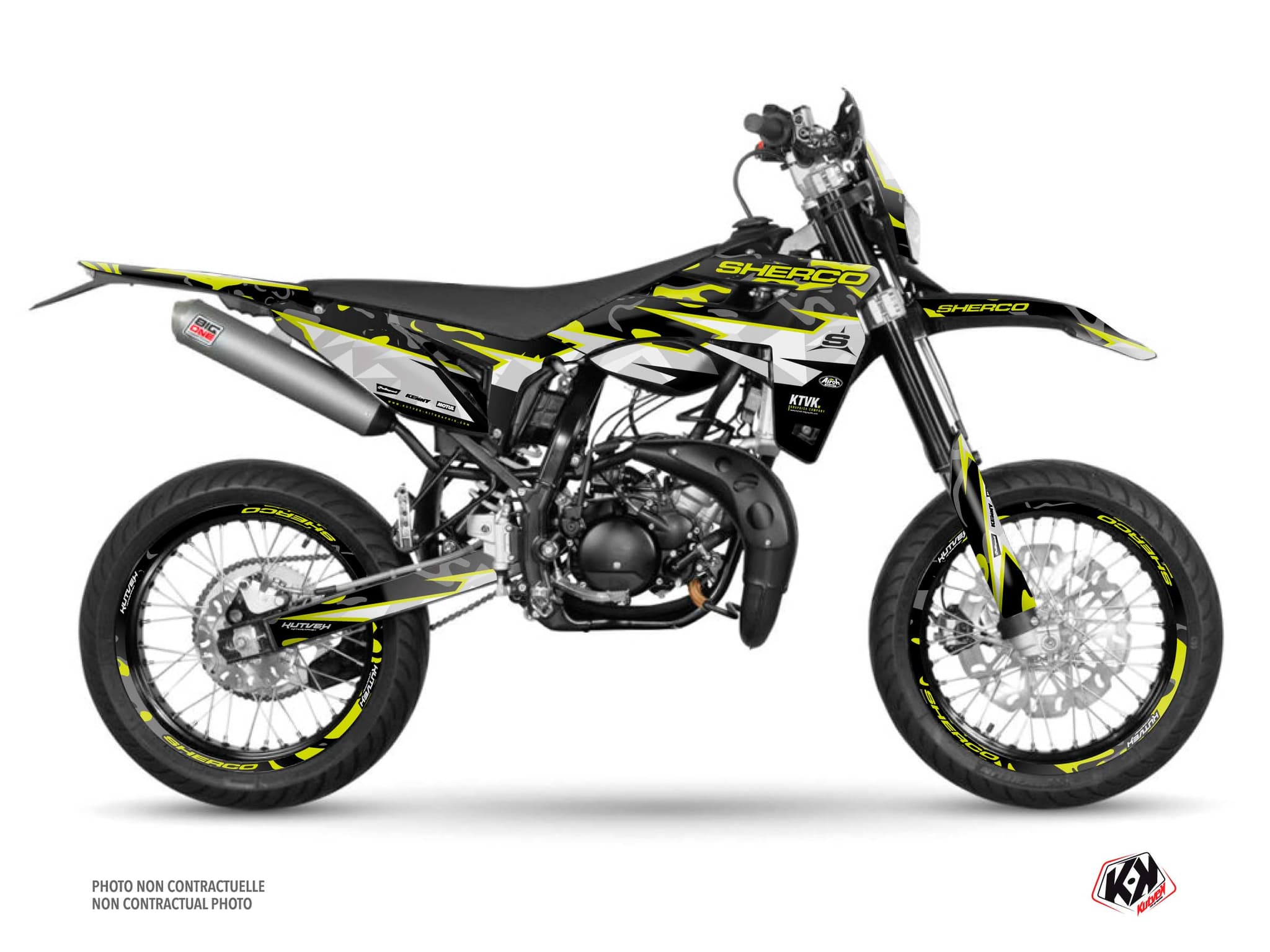 kit graphique 50cc sherco sm rs barbarian jaune-neon | Sherco | Kutvek