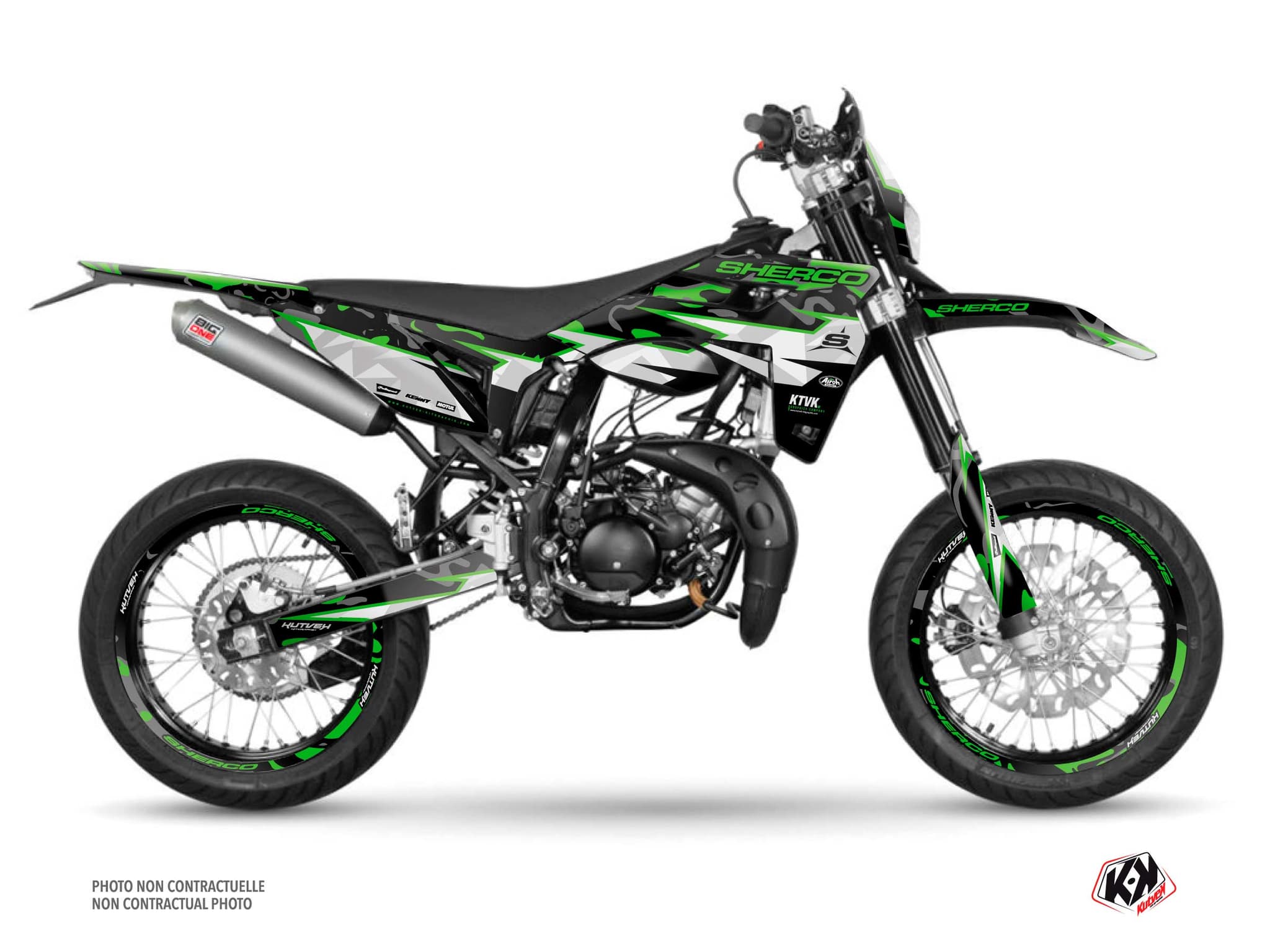 kit graphique 50cc sherco sm rs barbarian vert | Sherco | Kutvek
