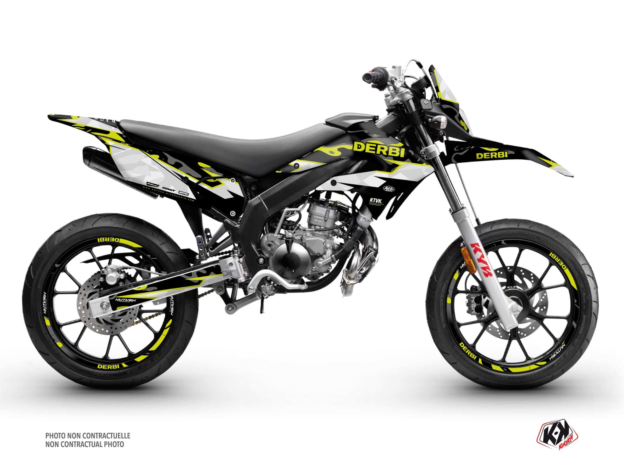 50cc Derbi Senda Xtreme Barbarian Neon-Yellow Graphic Kit