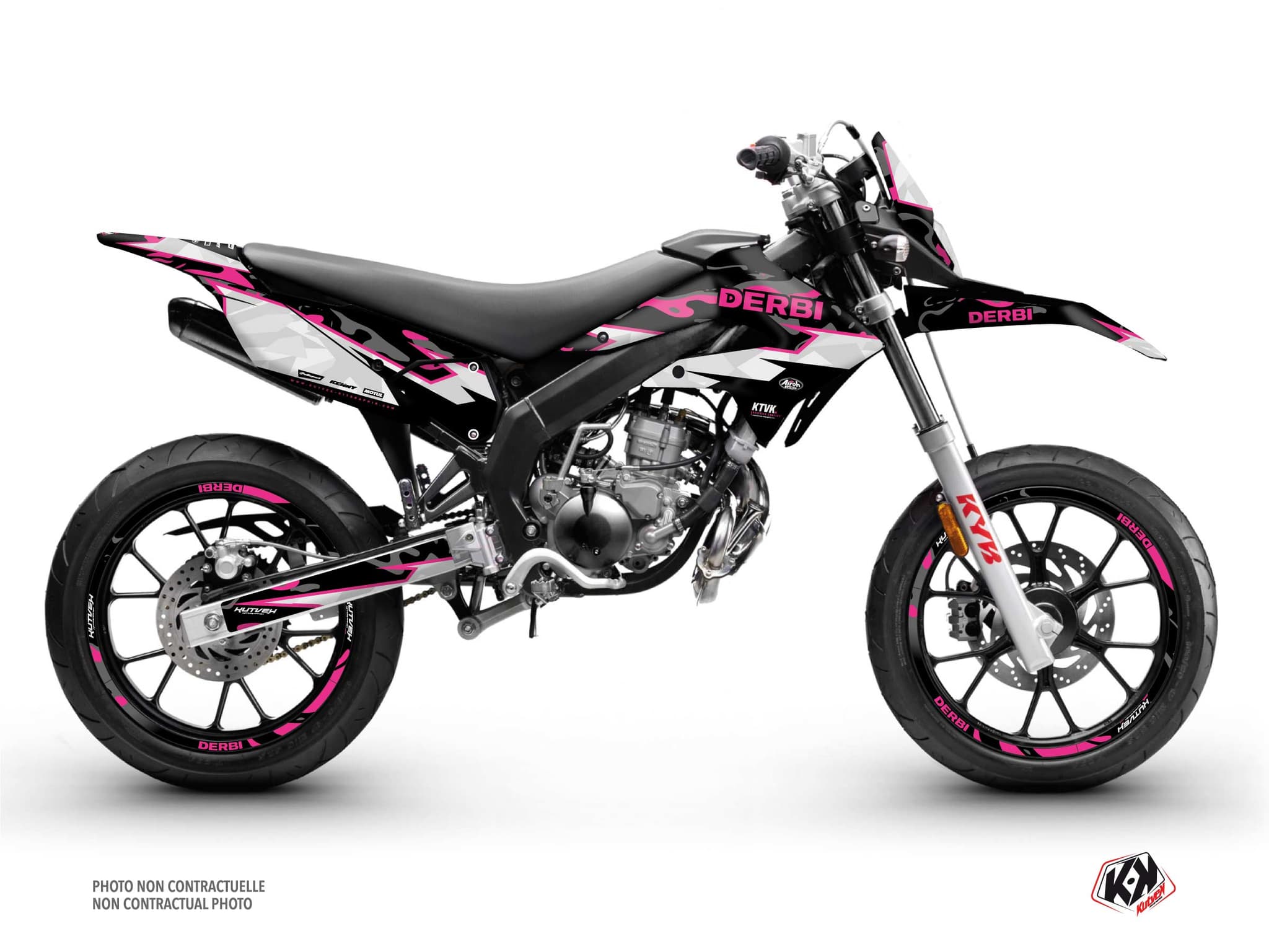 50cc Derbi Senda Xtreme Barbarian Pink Graphic Kit