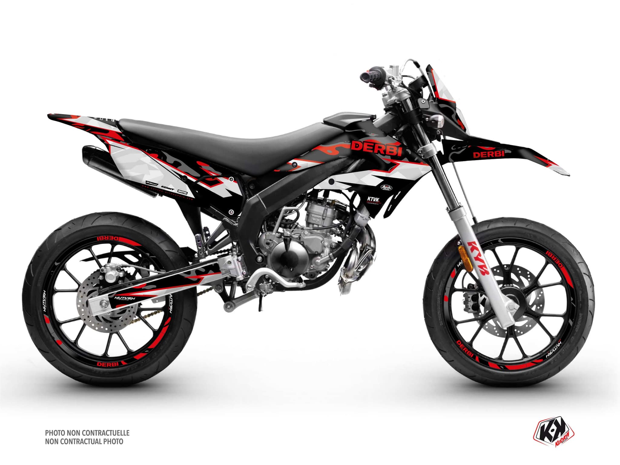 50cc Derbi Senda Xtreme Barbarian Red Graphic Kit