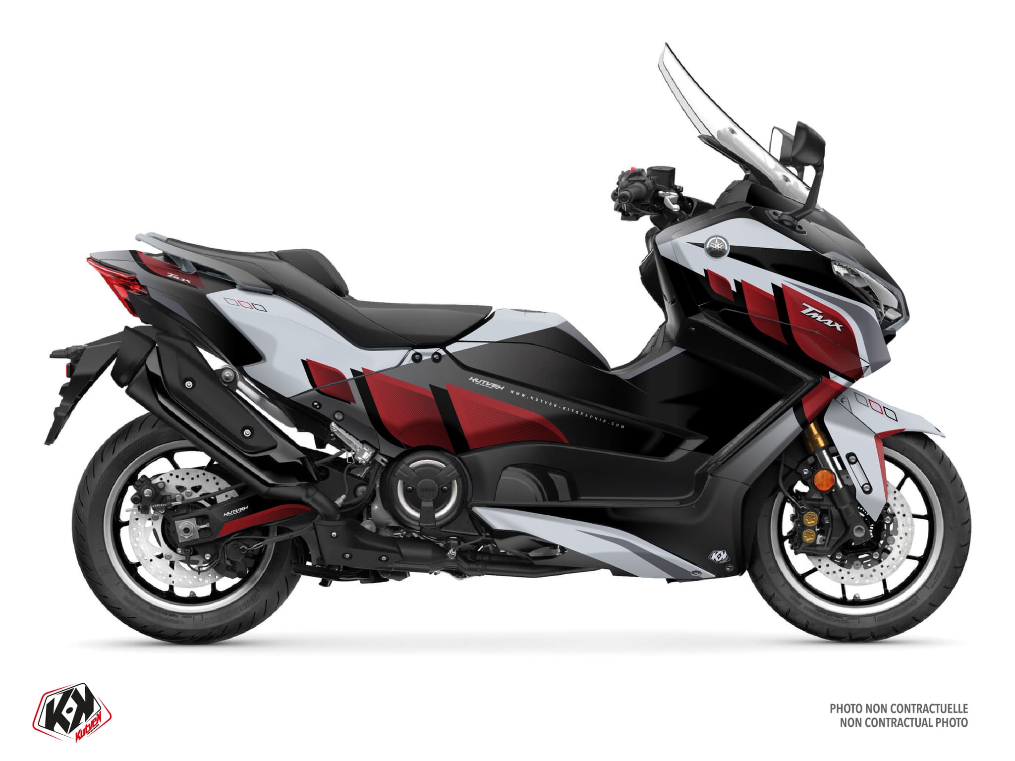 deko-set maxi-scooter yamaha tmax 560 birthday grau-bordeaux