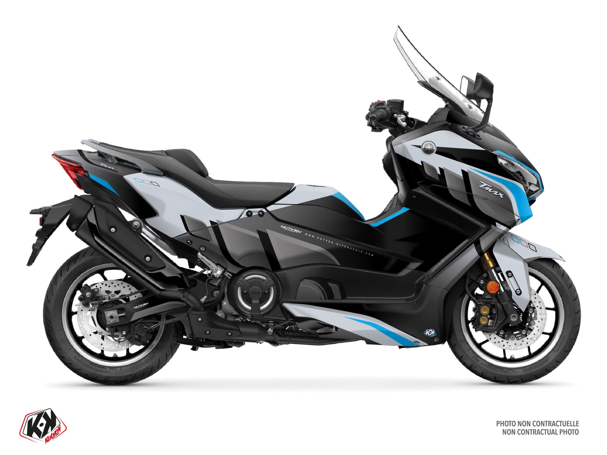 deko-set maxi-scooter yamaha tmax 560 birthday cyan-grau