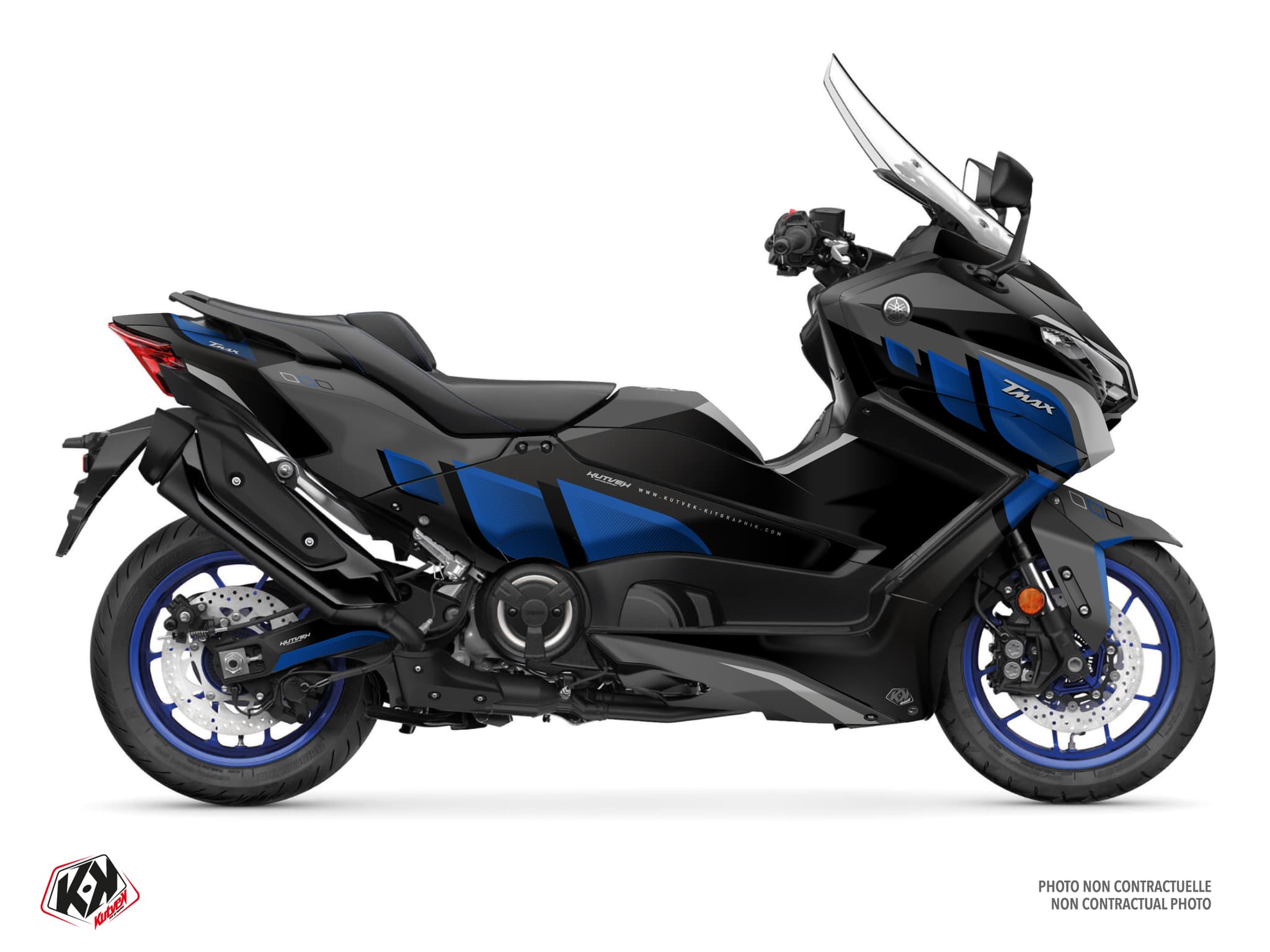 deko-set maxi-scooter yamaha tmax 560 birthday schwarz-blau