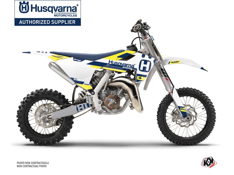 Kit graphique Moto Cross Block Husqvarna TC 65 Bleu Jaune