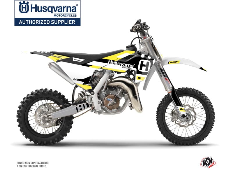 kit graphique motocross husqvarna tc 65 block noir-jaune