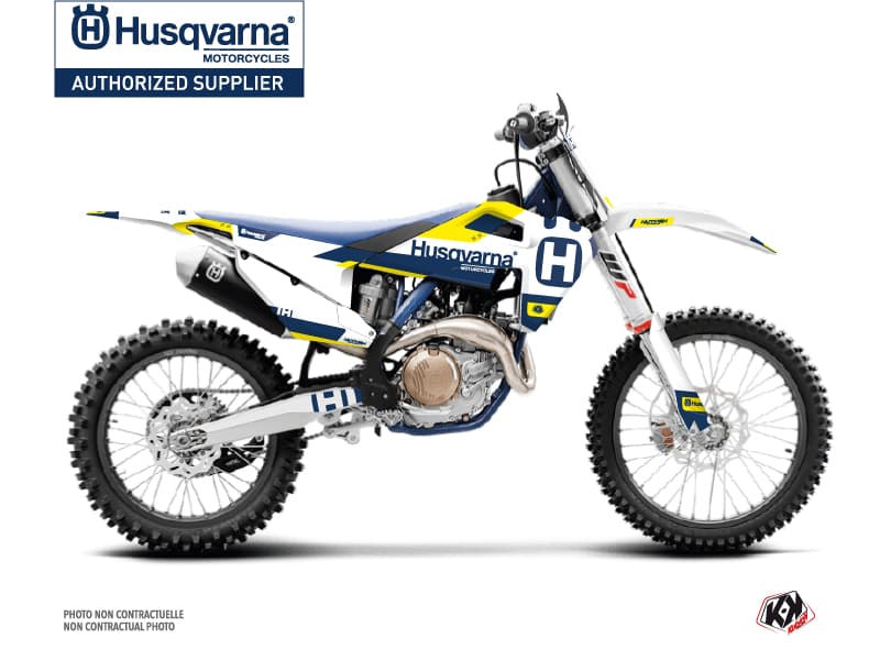 kit graphique motocross husqvarna fc 350 block bleu-jaune