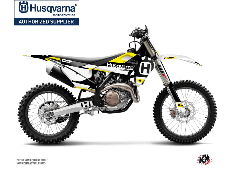 deko-set moto-cross block husqvarna fc 450 schwarz gelb