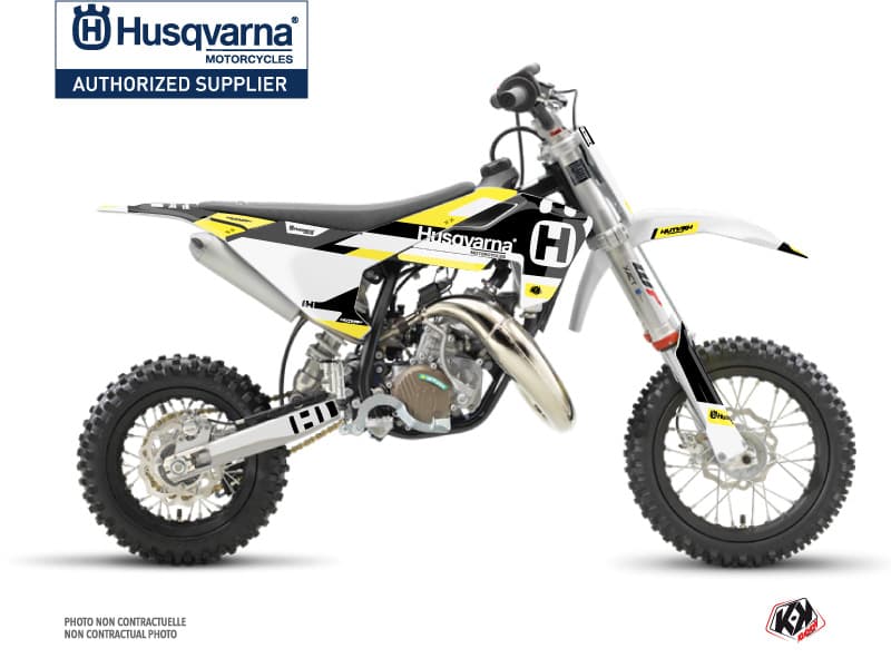 kit graphique motocross husqvarna tc 50 block noir-jaune