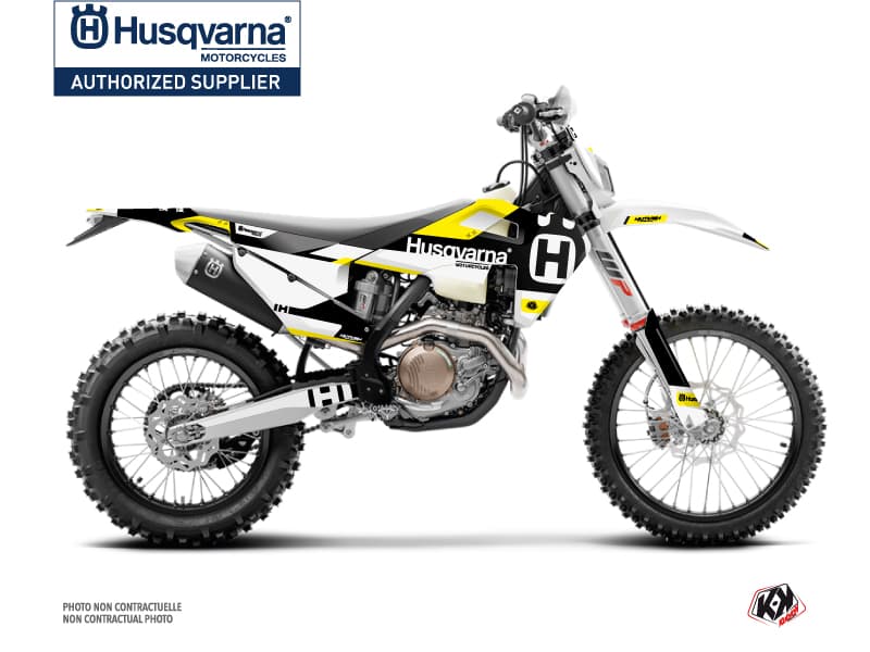 kit graphique motocross husqvarna te 125 block noir-jaune