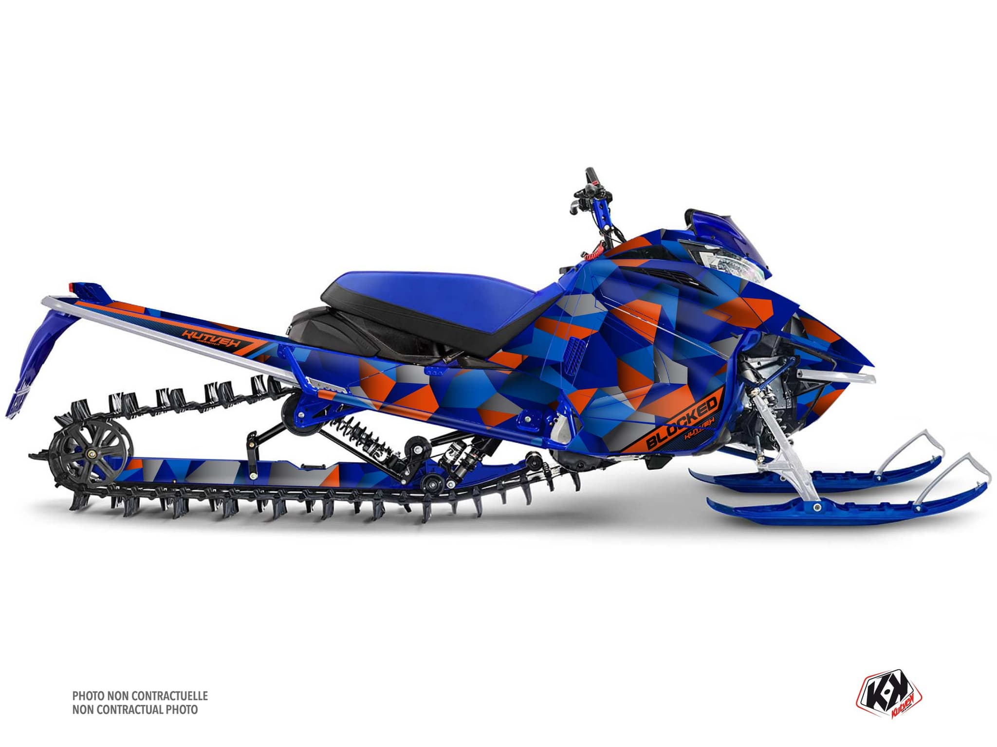 kit déco motoneige yamaha sx venom mountain blocked bleu-orange