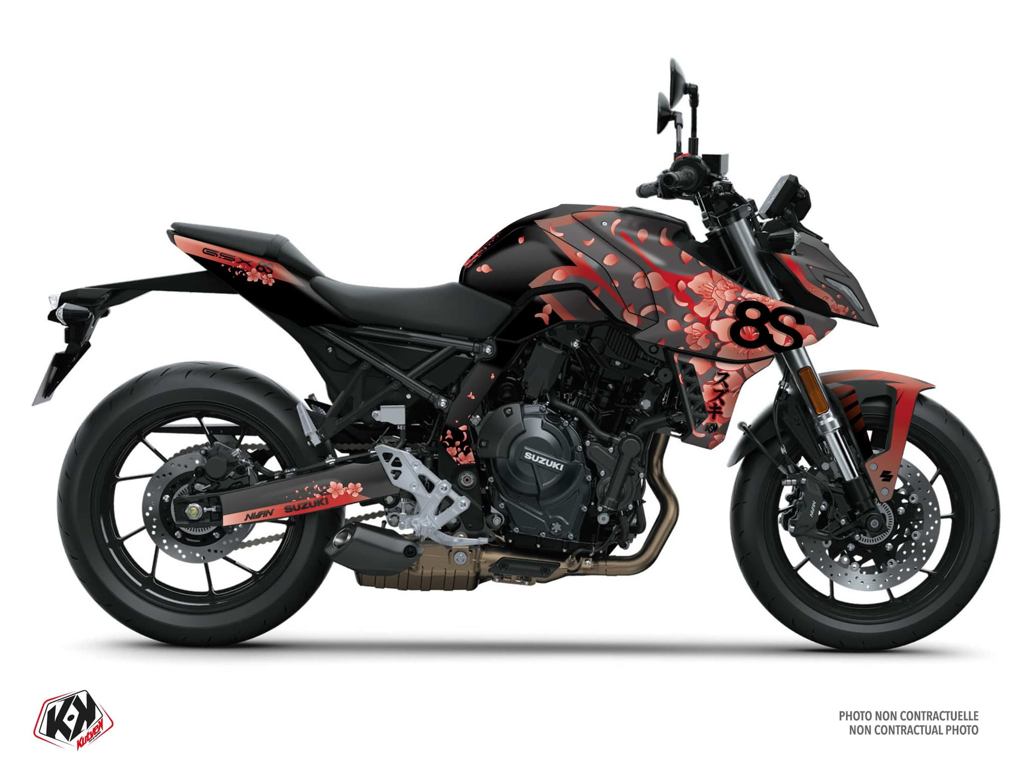 Kit graphique Moto SUZUKI GSX-8S 800 BLOOM Noir