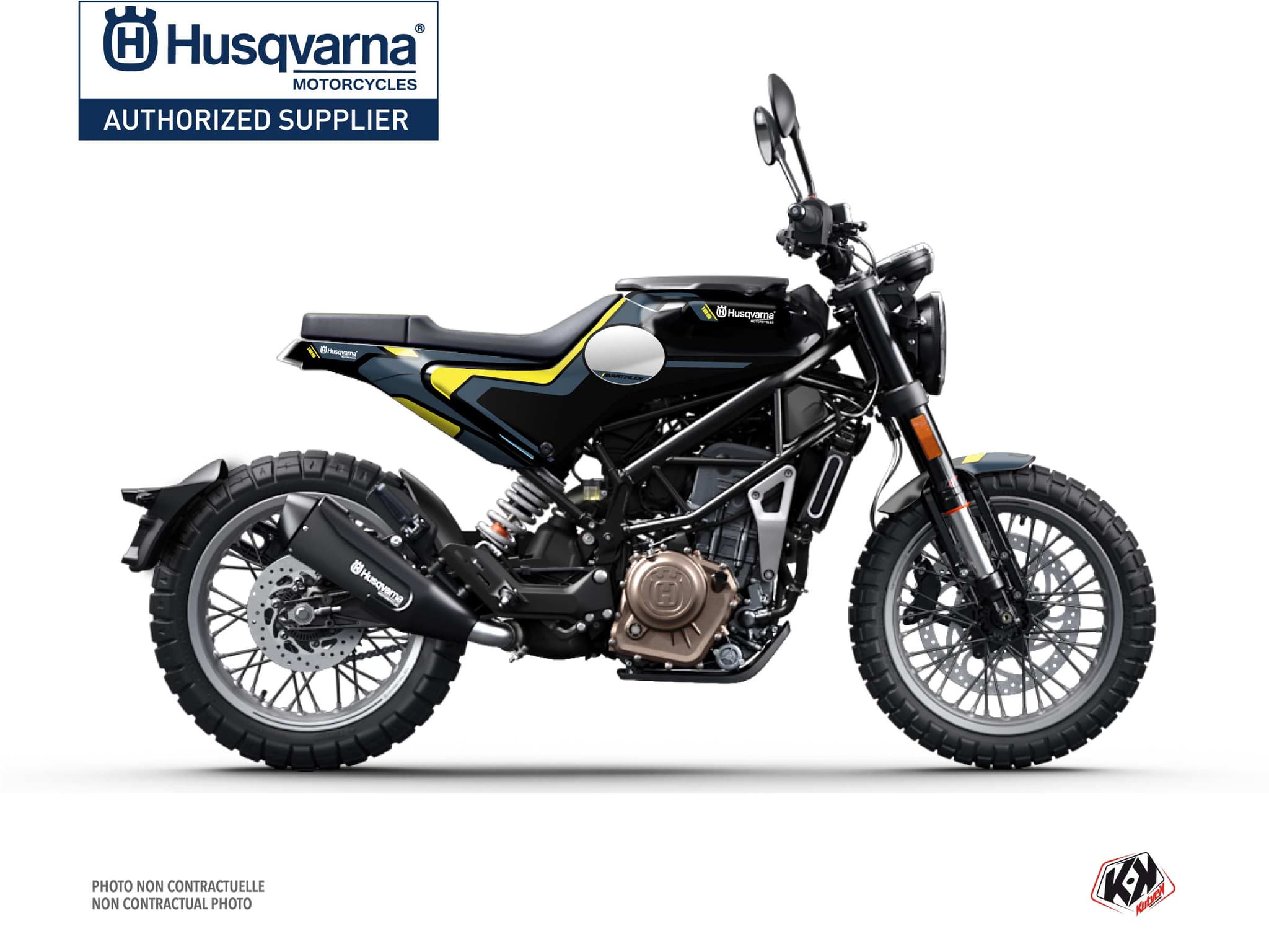 Graphic Kit Street Bike Bobber Husqvarna Svartpilen 125 Blue Yellow | Husqvarna | Kutvek