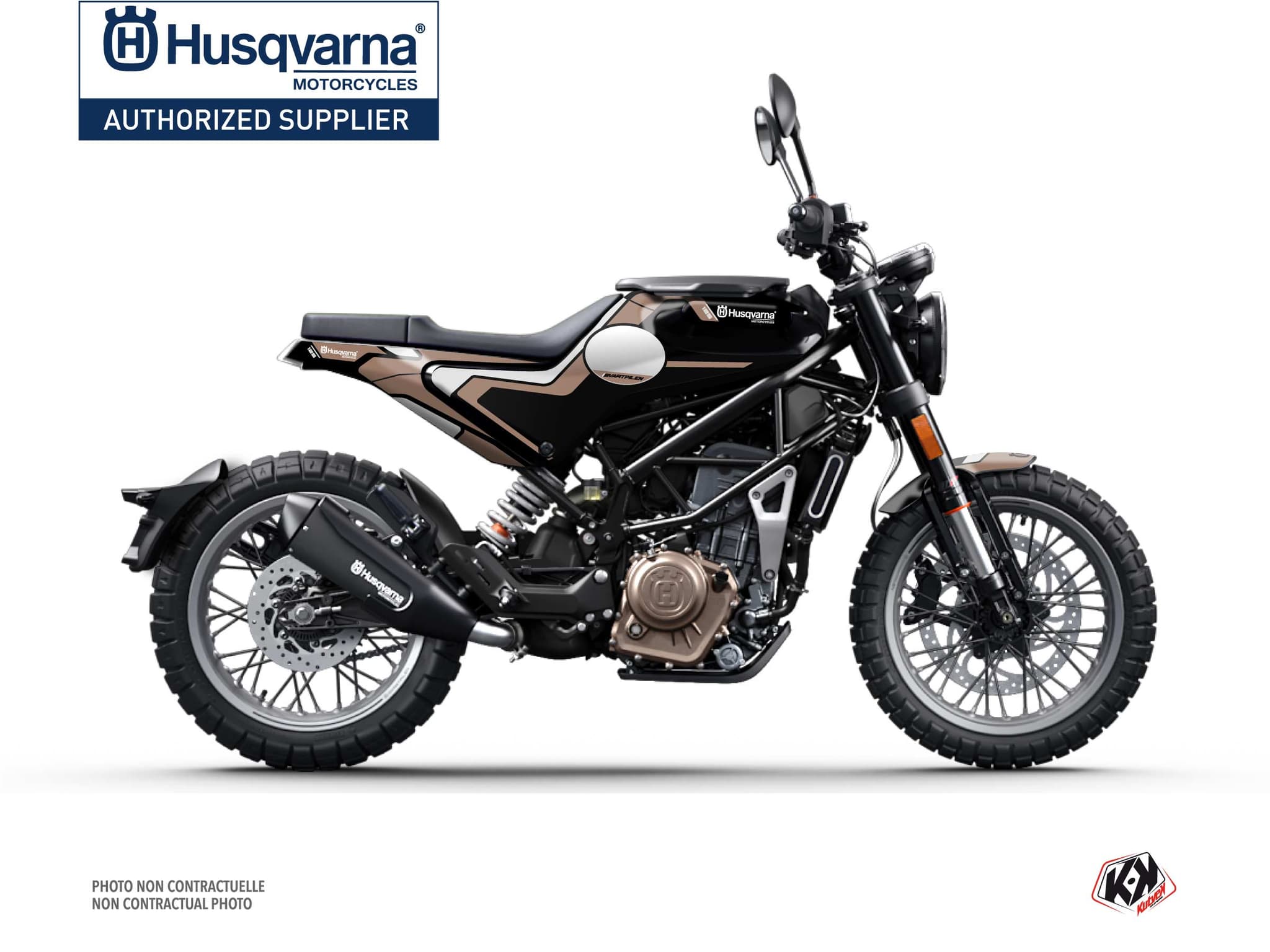 deko-set moto husqvarna svartpilen 125 bobber braun