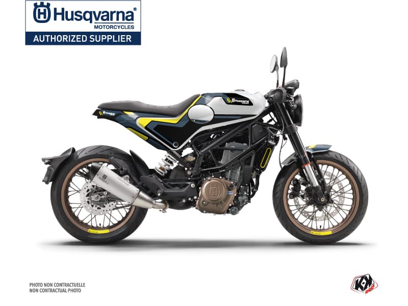Kit Graphique Moto Bobber Husqvarna Vitpilen 401 Bleu Jaune