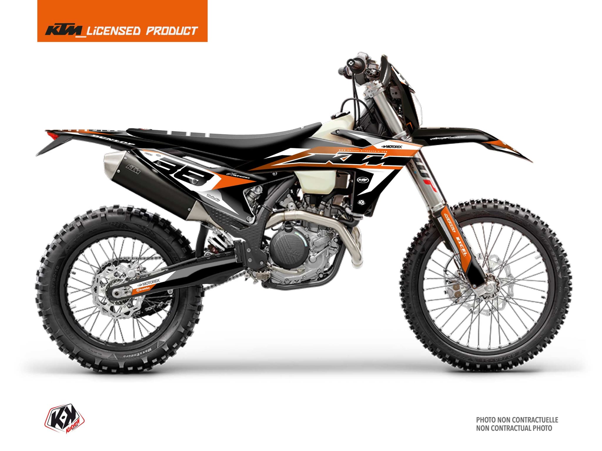 Kit graphique Motocross KTM EXC EXCF BRAMBLE Noir