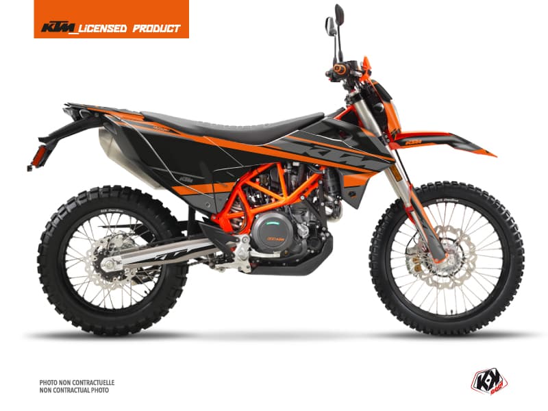 Kit Graphique Moto Breakout KTM 690 ENDURO R Noir Orange