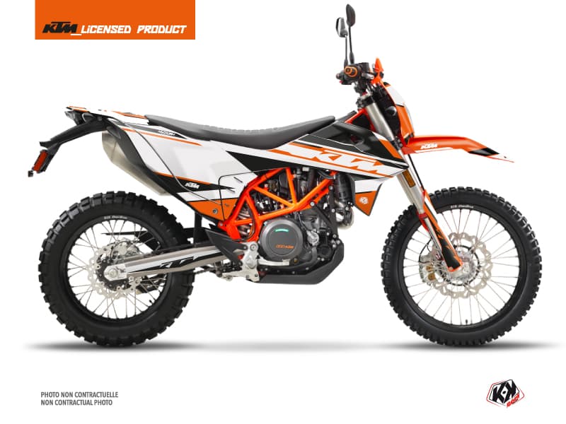 kit graphique moto ktm enduro 690 r breakout orange-blanc