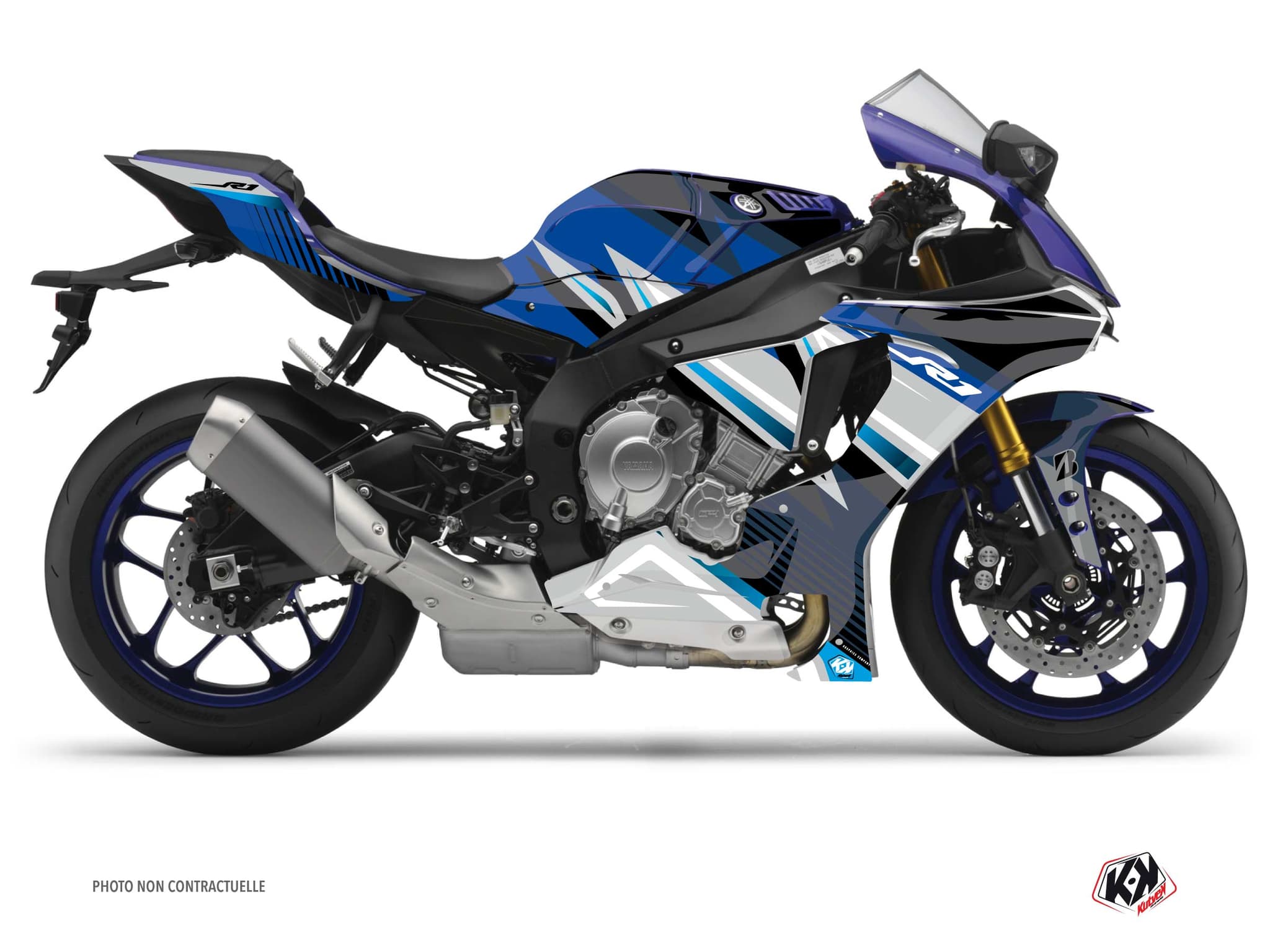 kit graphique moto yamaha r1 brisk bleu | Yamaha | Kutvek