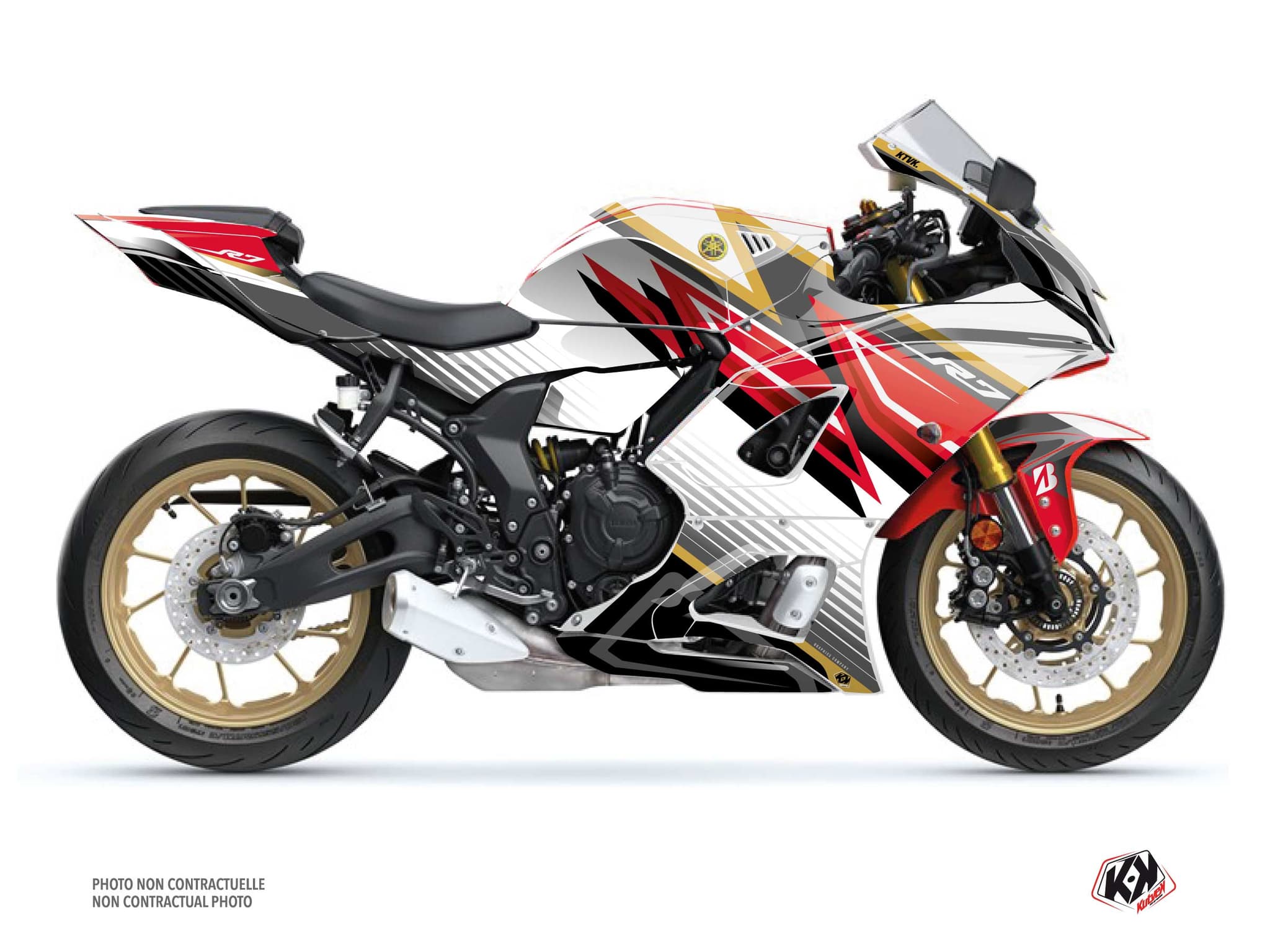 kit graphique moto yamaha r7 brisk blanc | Yamaha | Kutvek