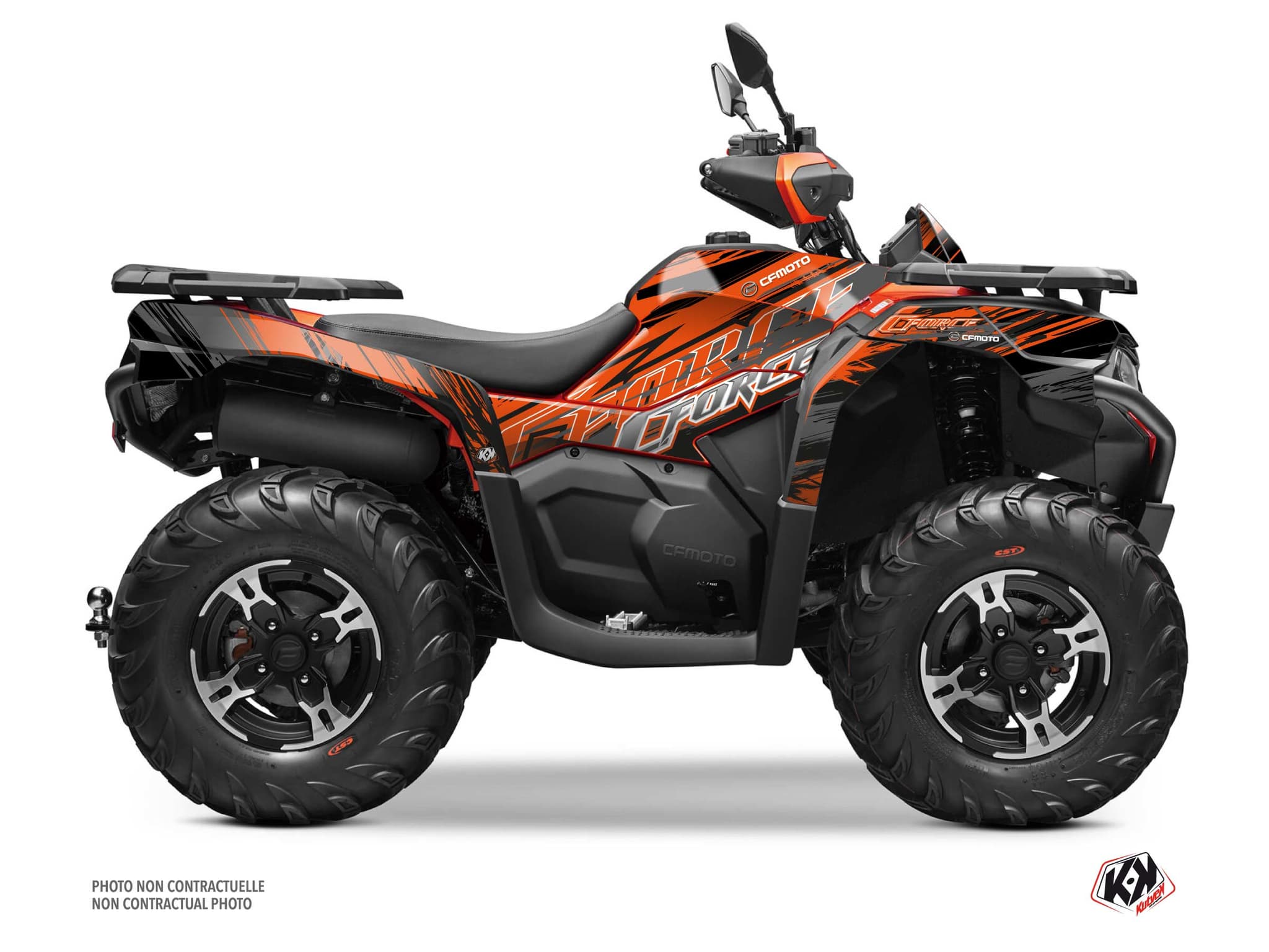 kit graphique quad cf moto cforce 600 amerique brush orange