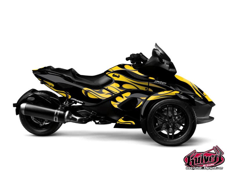 kit graphique burn jaune hybride can-am spyder rs