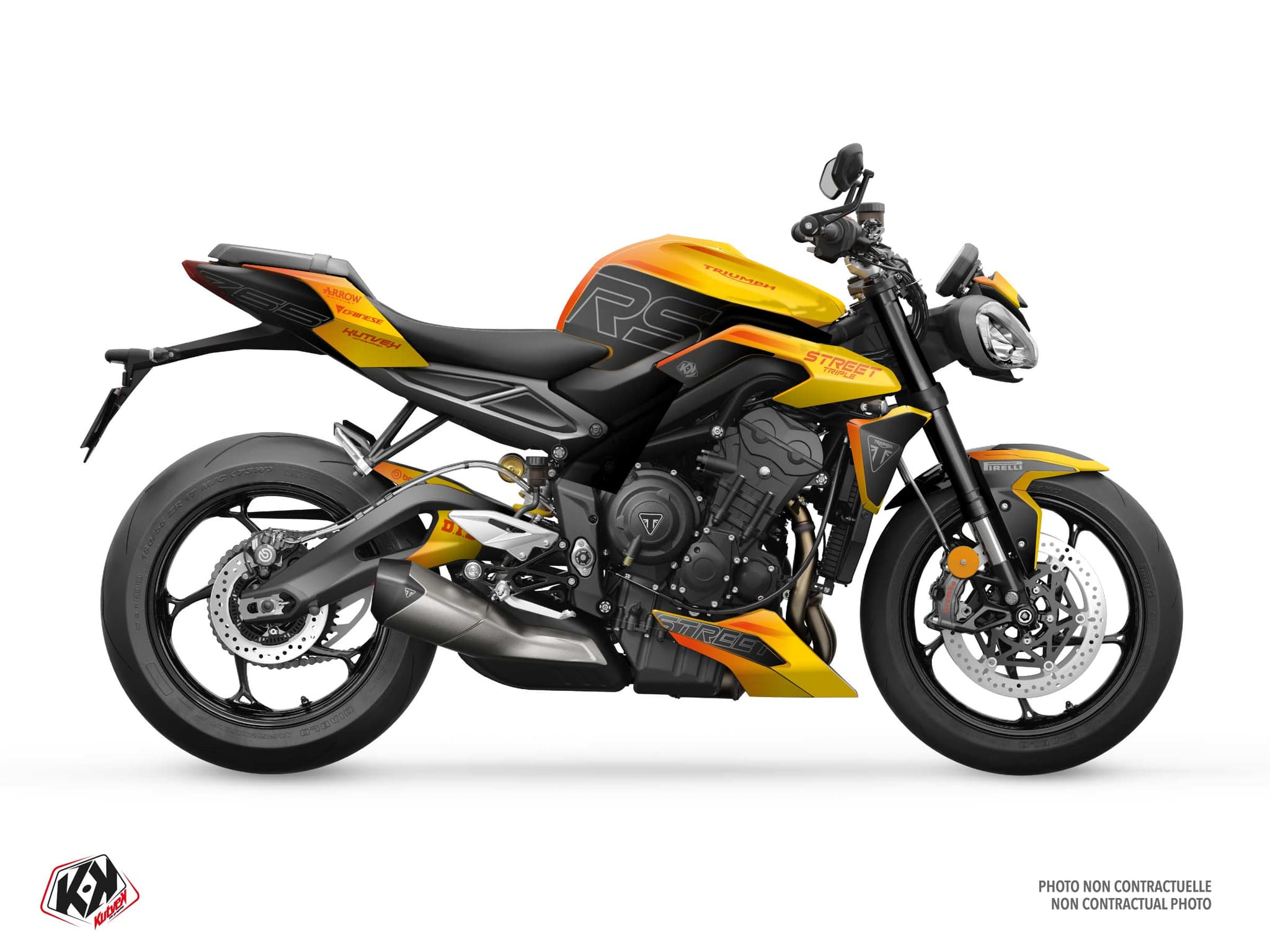 deko-set motorrad triumph street triple 765 rs burnout gelb | Triumph | Kutvek