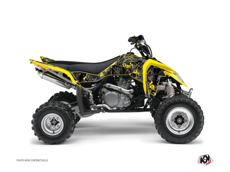 Kit graphique Quad Camo Suzuki 450 LTR Noir Jaune