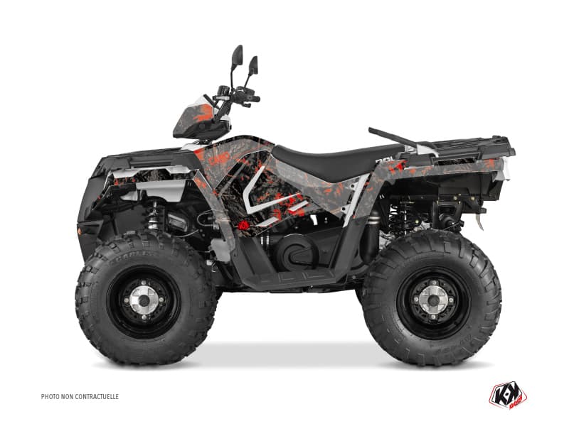 kit graphique quad polaris sportsman 450 camo noir-rouge | Polaris | Kutvek