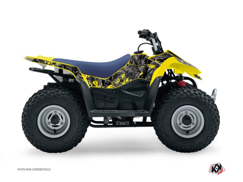 Kit graphique Quad Camo Suzuki 50 LT Noir Jaune