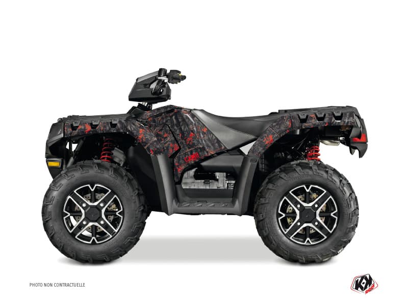 kit graphique quad polaris sportsman 1000 touring camo noir-rouge