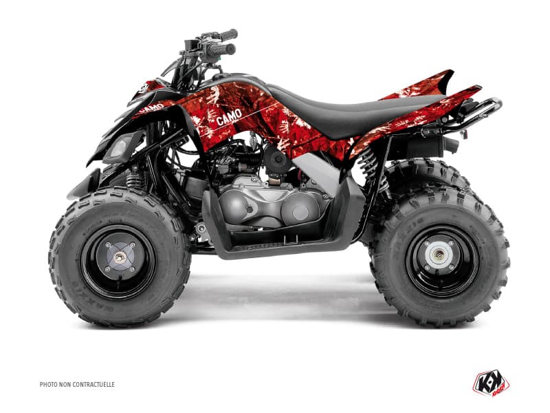 kit graphique quad yamaha raptor 90 camo rouge