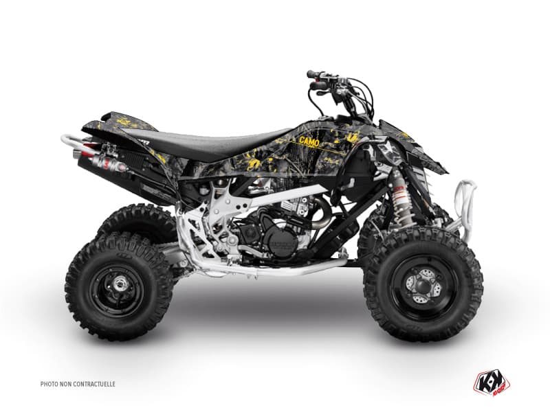 kit graphique quad can-am ds 650 camo noir-jaune