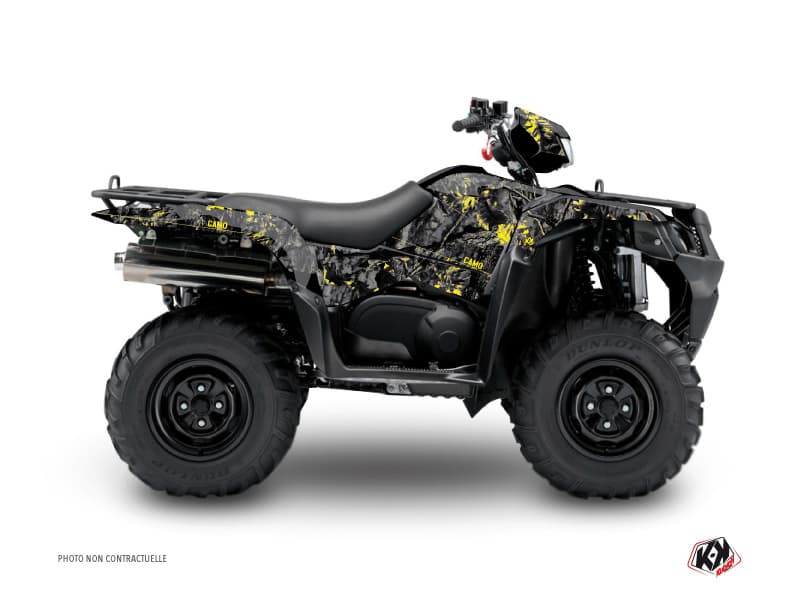 Kit graphique Quad Camo Suzuki King Quad 500 Noir Jaune