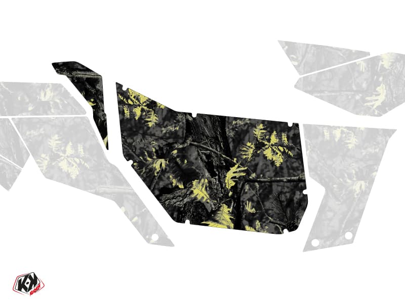 Suicide Doors Pro Armor Camo Can Am Maverick 2012-2017 Black Yellow Graphic Kit