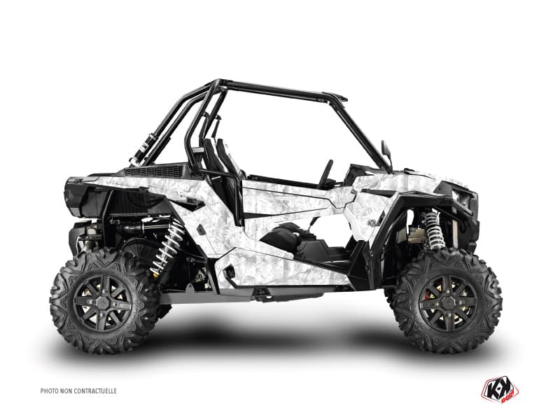 utv polaris rzr xp turbo camo white graphic kit