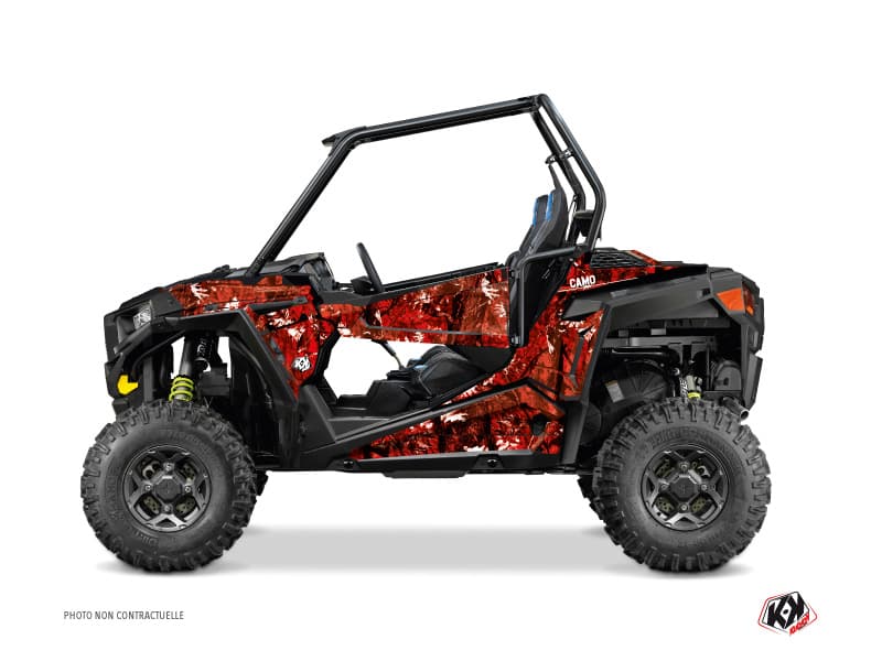 kit graphique ssv polaris rzr 900 camo rouge