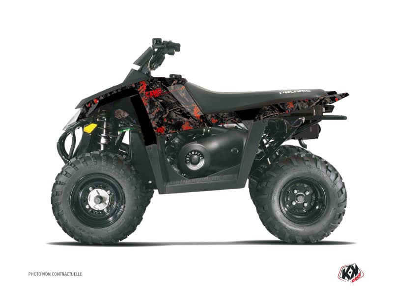 kit graphique quad camo polaris scrambler 500 noir rouge