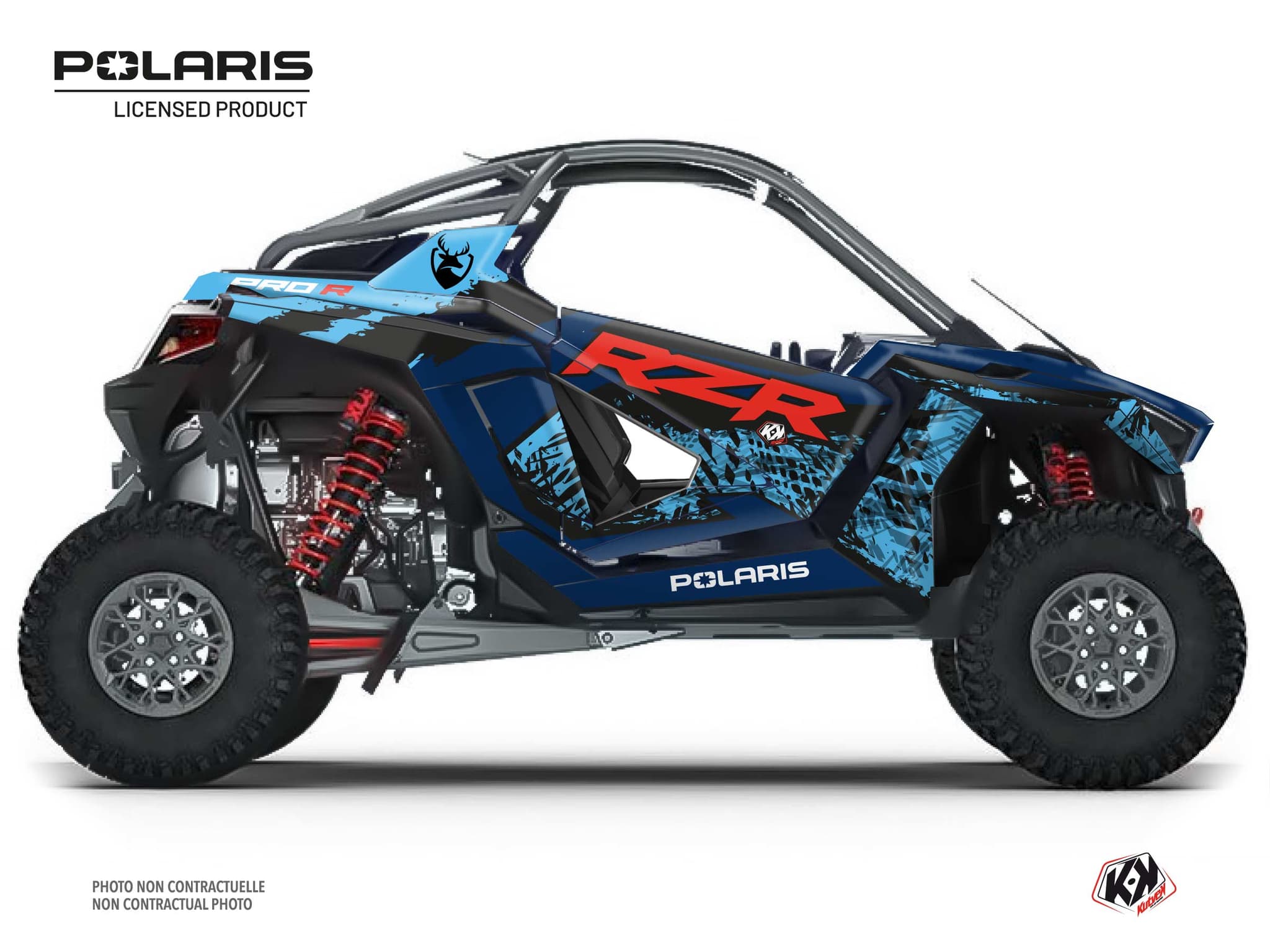 kit graphique ssv polaris rzr pro r ultimate chaser bleu