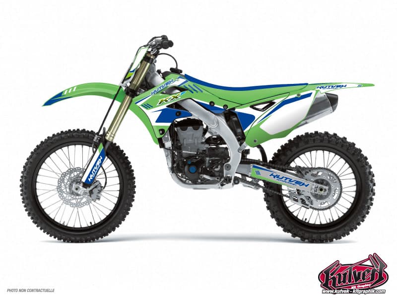deko-set moto-cross chrono kawasaki 125 kx blau