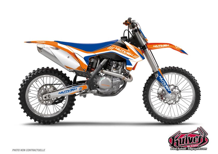 deko-set moto-cross chrono ktm exc-excf blau