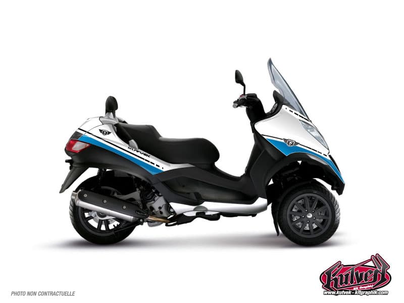 deko-set maxi-scooter piaggio mp3 300 lt hybrid cooper weiß-blau